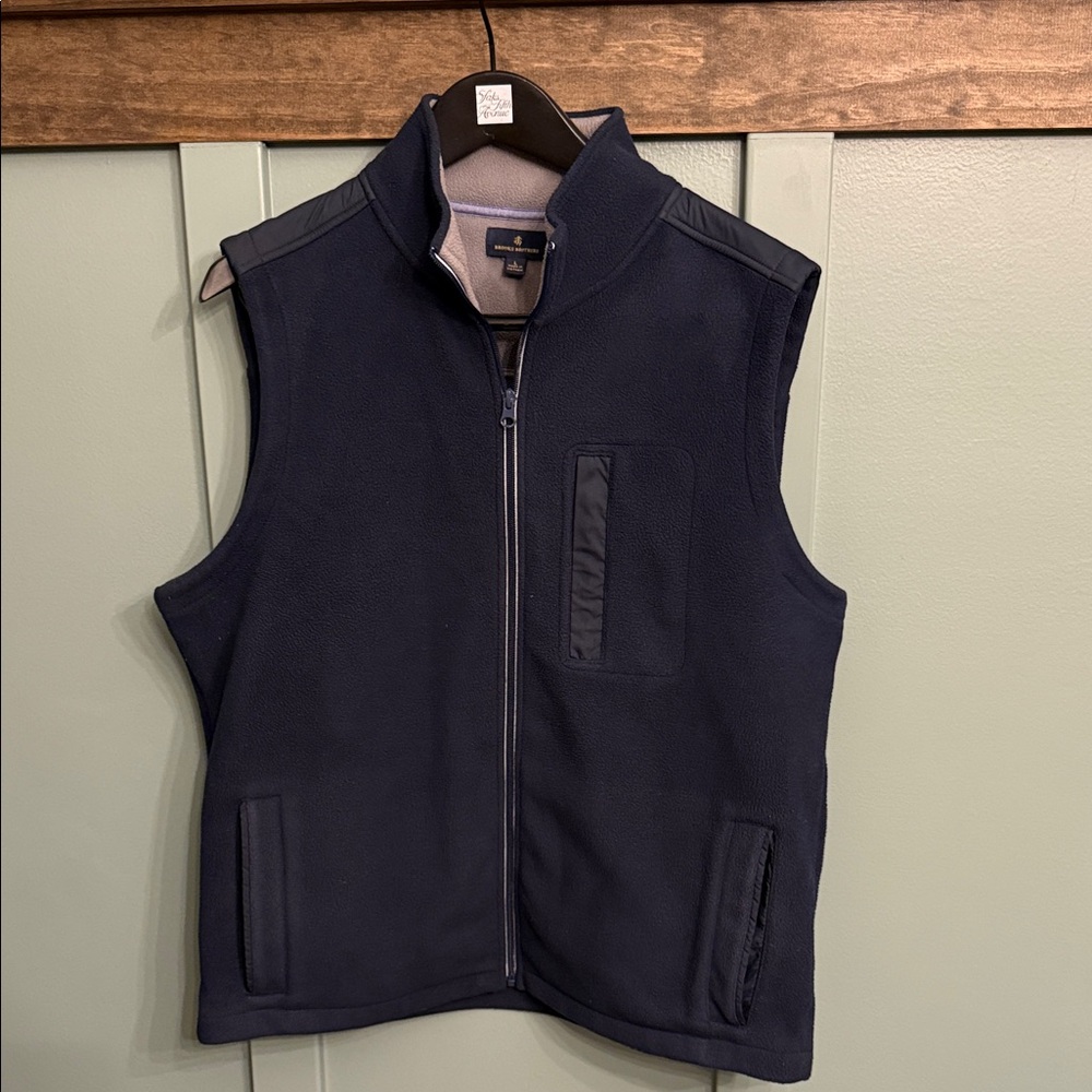 Brooks Brotgers Navy Blue Zip-Up Vest